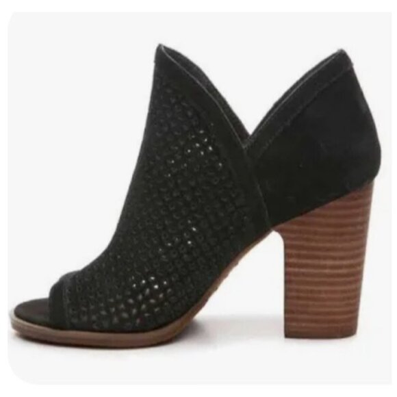 Lucky Brand Livey Bootie‎ black block heel leather 90s Y2K sz 8.5 - Picture 1 of 7